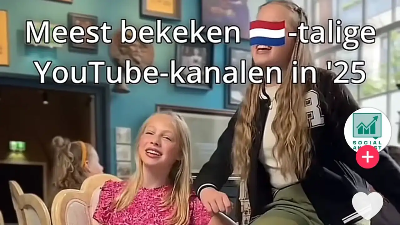 Meeste bekeken Nederlandstalige YouTube-kanalen in 2025 (eerste halfjaar)